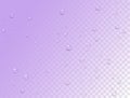 Vector rain water drops on transparent background. Royalty Free Stock Photo